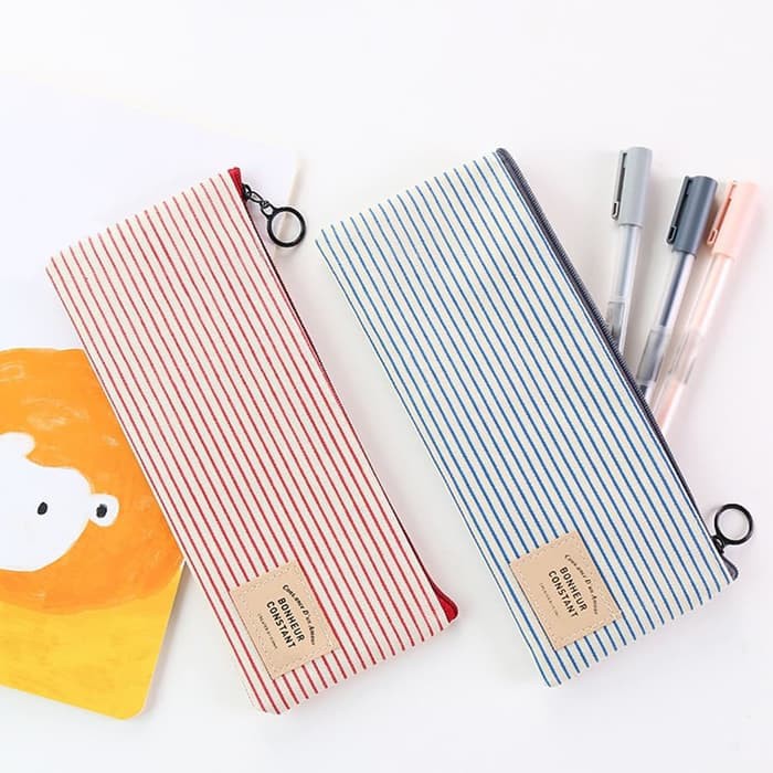 

NEW PRODUK TEMPAT PENSIL MOTIF GARIS KOTAK POLOS / KOTAK PENSIL KANVAS