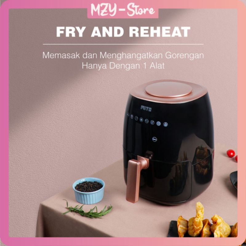 Mito Air Fryer AF2 Digifry Go Kapasitas 3 Liter Digi Fry Go - Airfrayer Mito AF 2 Air Prayer Alat Penggorengan Masak Tanpa Minyak Original Garansi Resmi