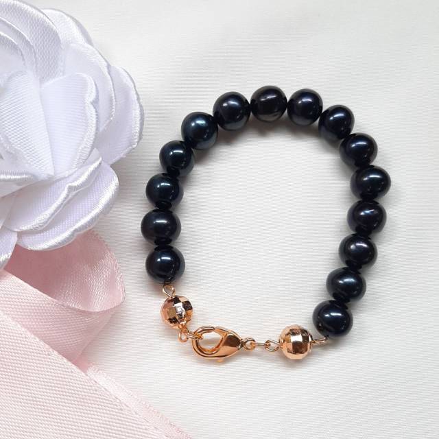 Gelang Mutiara Hitam/ Gelang Wanita/ Gelang Cantik Mutiara Air Tawar