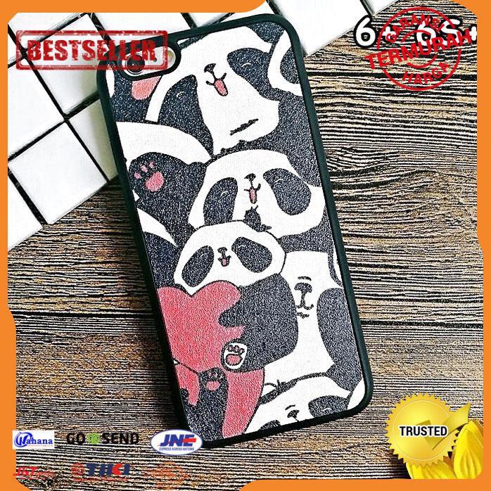 CASE HP IPHONE 6 PLUS 6S PLUS SOFT CASE PANDA LOVE SILK CASING SILIKON