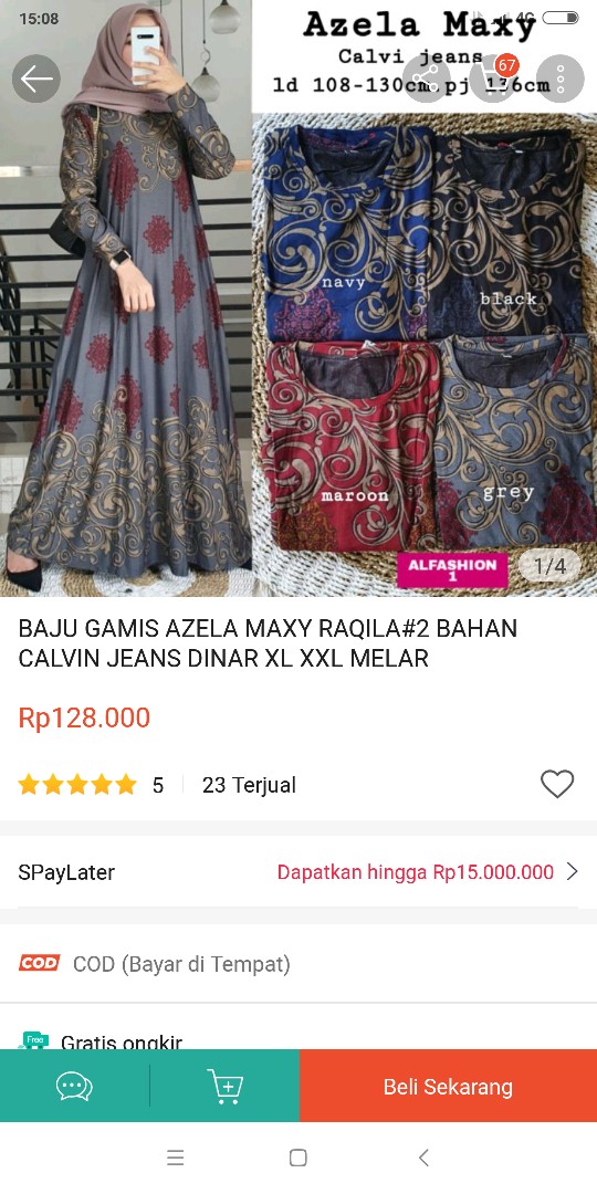 Gamis Motif Batik Venya Camry Ld 105 Melar
