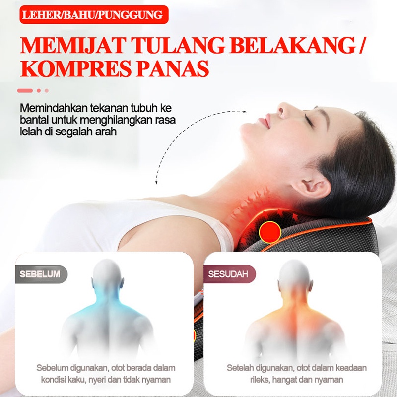 BENBO bantal pijat elektrik/massage pillow serbaguna/Bantal Pijat Leher Punggung