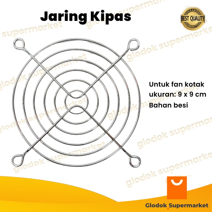 Jaring Kipas 9cm Ram Fan 9 Cm Tutup Kipas PC Komputer Cover Kawat Metal Grill Besi