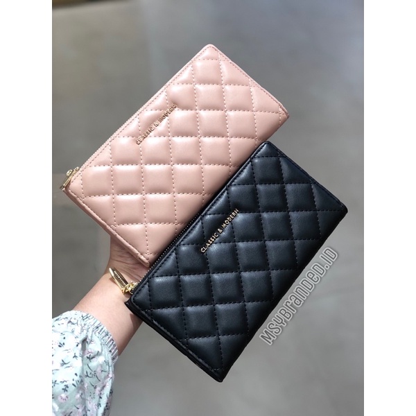 MINISO DOMPET PANJANG WANITA WOMEN'S LONG DIAMOND LATTICE PATTERN BLACK PINK KHAKI