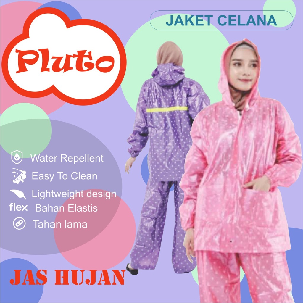 Jas Hujan Polkadot Mantol Kelelawar Polkadot Ponco Lengan Cantik dan Awet