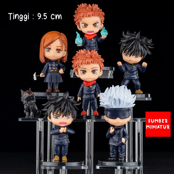 Set Figure Jujutsu Kaisen Chibi Itadori Yuji Satou Gojo Megumi