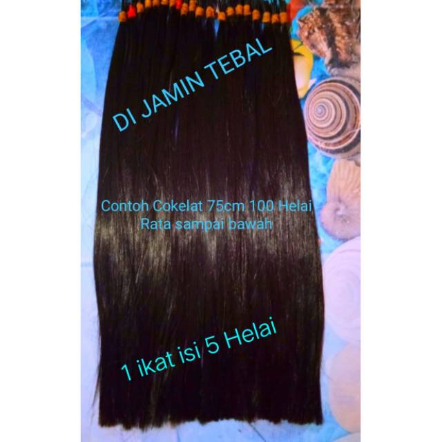 Rambut Sambung Human Hair asli rambut manusia warna cokelat