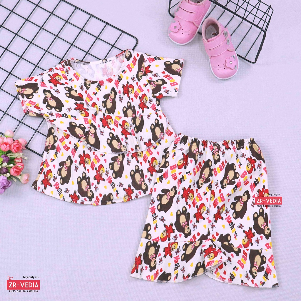 Setelan Lolly Anak uk 3-4 Tahun / Set Atasan Bawahan Rok Kulot Perempuan Baju Import Cewek