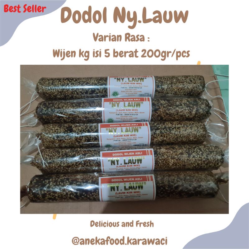 

Dodol Wijen Khas Tangerang Ny.Lauw 1kg isi 4/5