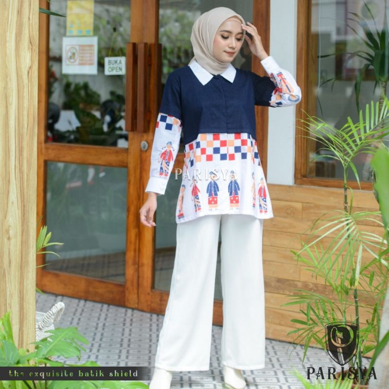 BATIK PARISYA - Calista B00052, Blouse Batik Wanita Atasan Batik  Wanita-5