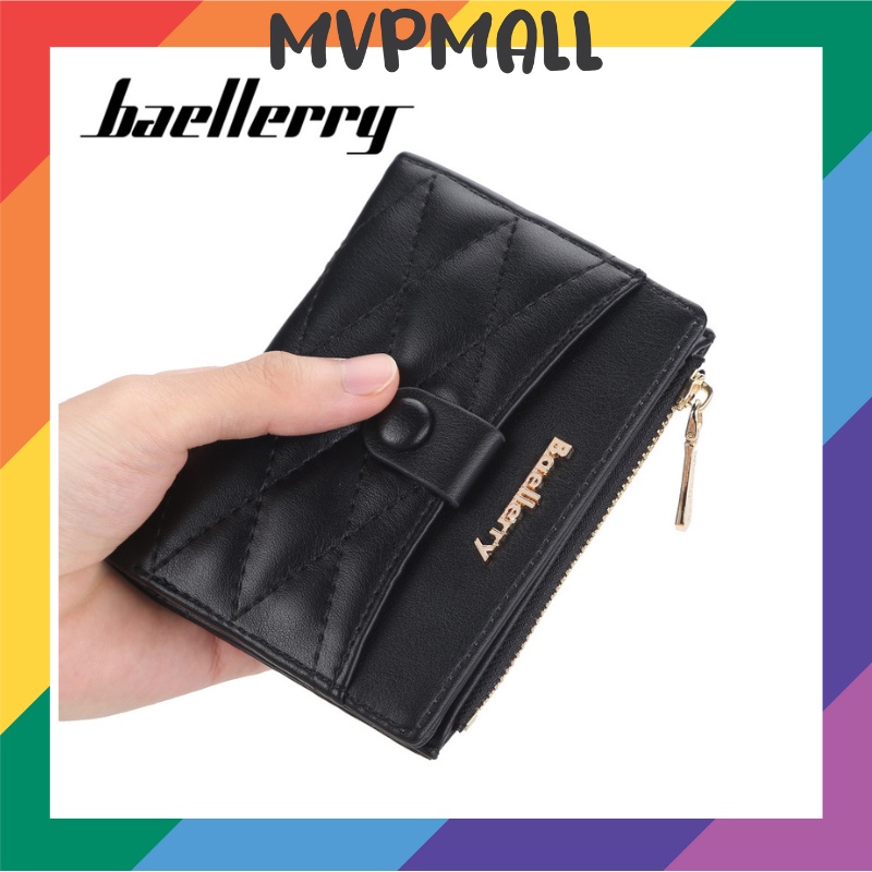 [BISA COD] BAELLERRY N5020 Dompet Wanita Kecil Dompet Pendek Lipat Dompet Kartu Wanita Bahan Kulit PU Leather Premium