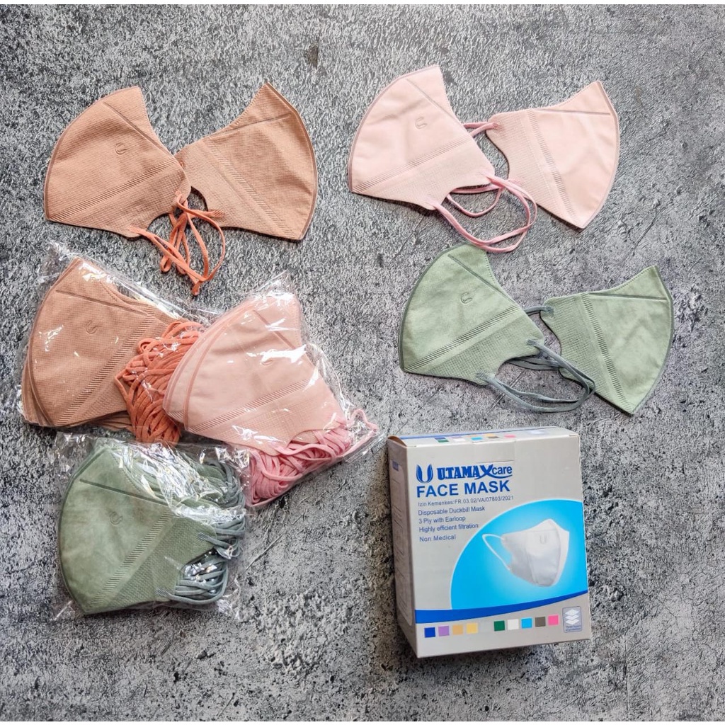 MASKER DUCKBILL UTAMA 3PLY EMBOS WARNA BARU