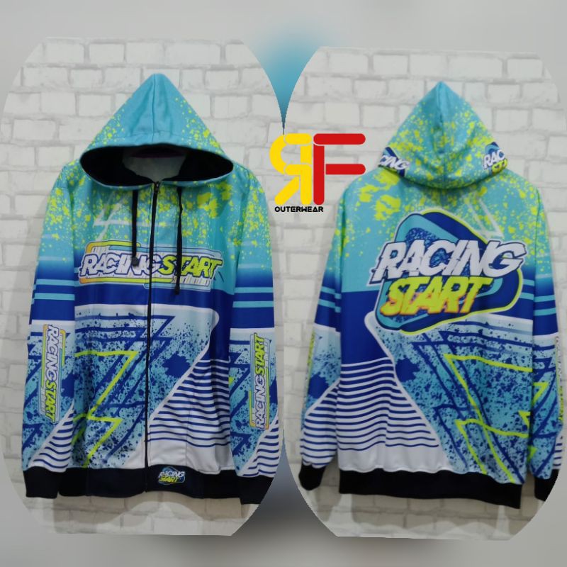 JAKET HOODIE RACING START PRINTING