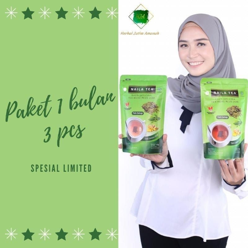 PAKET TEH PELANGSING NAILA TEA ISI 3 PCS | SLIMMING TEA TEATOX PELANGSING AMAN HALAL BPOM