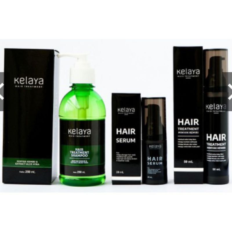 1 Paket Lengkap Kelaya Shampo Serum Minyak Kemiri - Original Asli Ori 100% Obat Rambut Rontok Parah-Paket lengkap kelaya