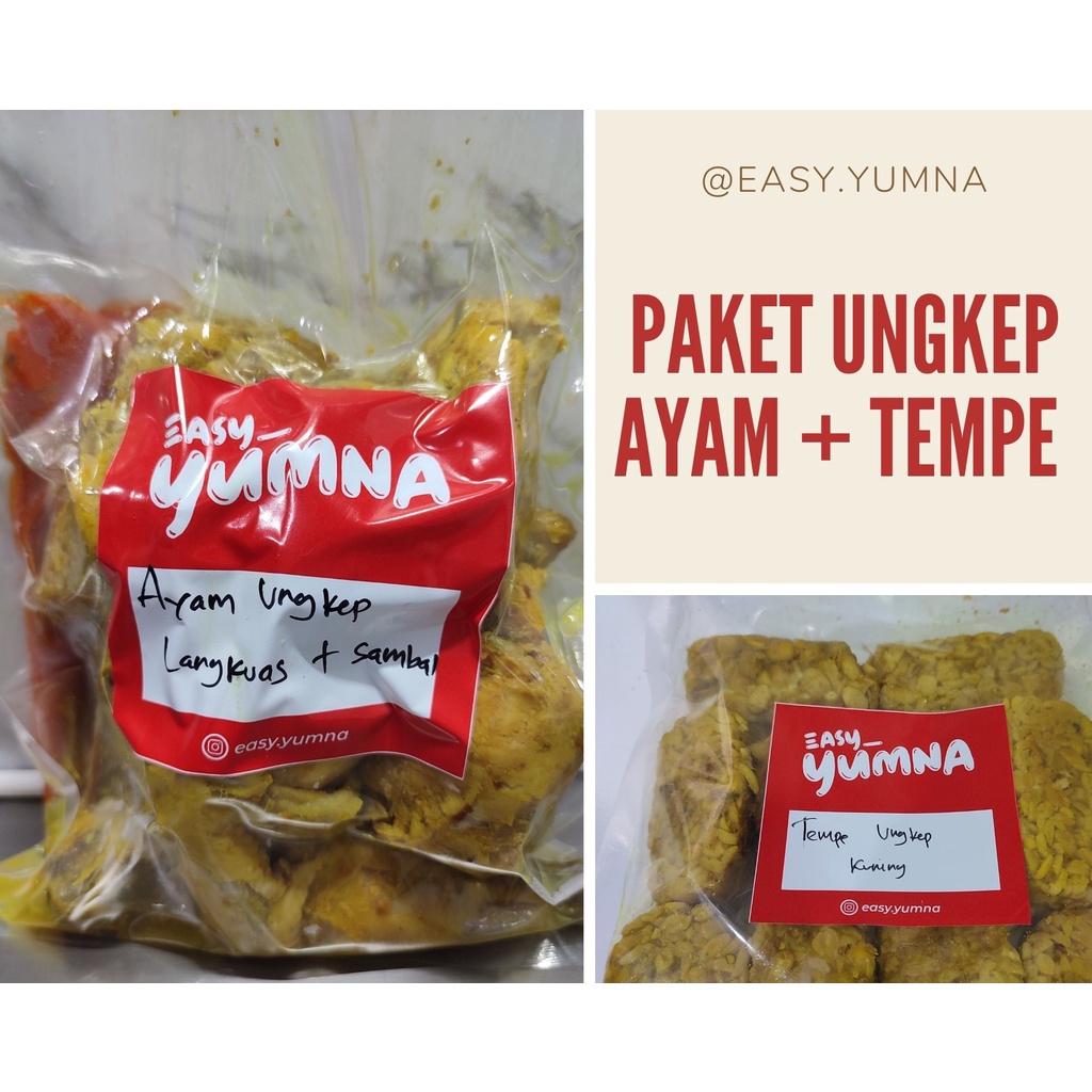 Jual Paket Ayam Ungkep Sambal Tempe Ungkep Bumbu Kuning Pcs