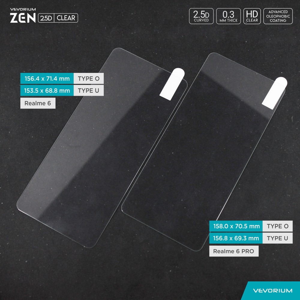 VEVORIUM ZEN 2.5D Clear Realme 6 PRO Realme 6 Biasa Tempered Glass