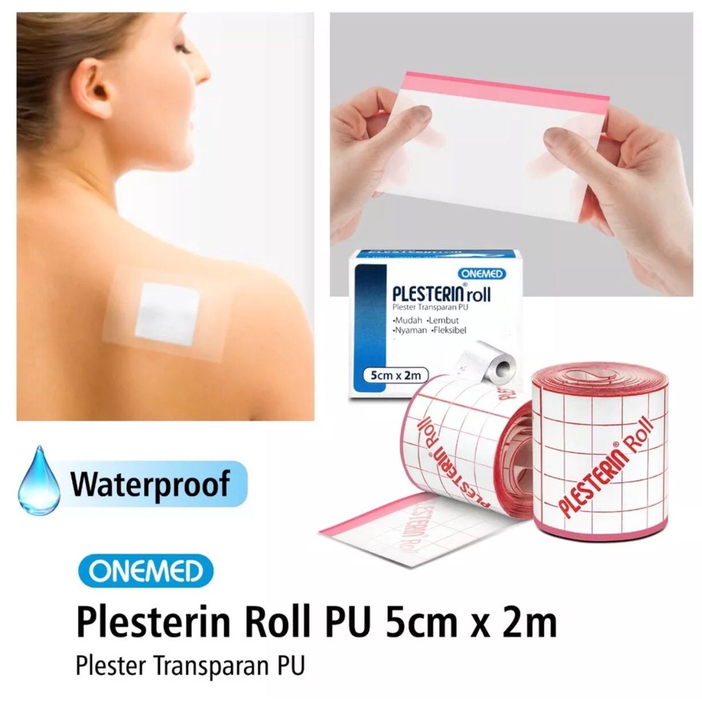 Plesterin Roll PU 5 cm x 2 m Onemed Plester Transparan Luka 5cm x 2m Plester Anti Air Plester Luka