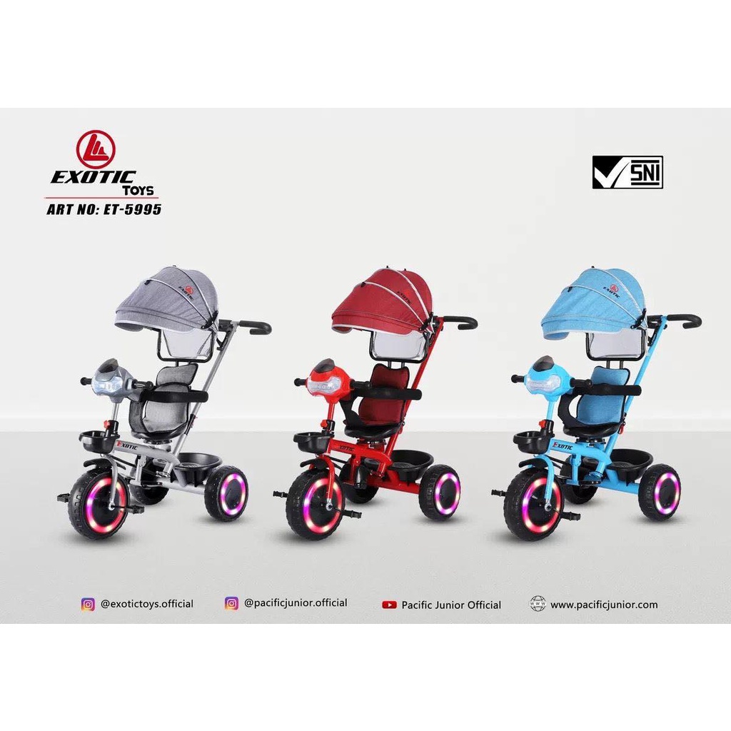 EXOTIC ET-5995 Tricycle Stroller Micro Trike Smart Trike Sepeda BMX Sepeda Anak Bayi Sepeda Roda 3 T
