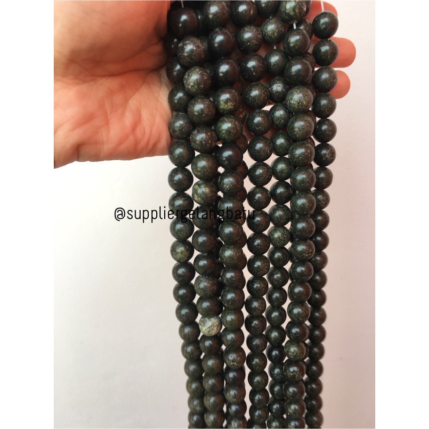 Black Jade 12mm magnetic bahan gelang kalung kesehatan premium akik aksesoris craft supplier grosir