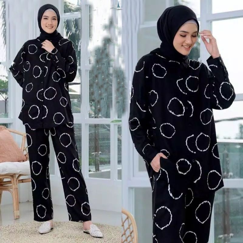 SANSA PIYAMA ONESET JUMBO XL-XXXL BERMACAM MOTIF