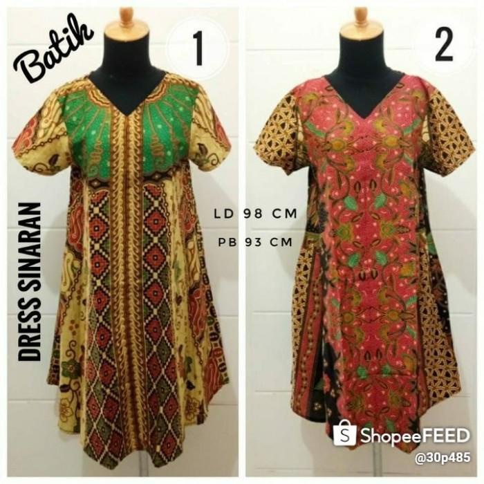 Dres Batik Model Sinaran Lengan Pendek