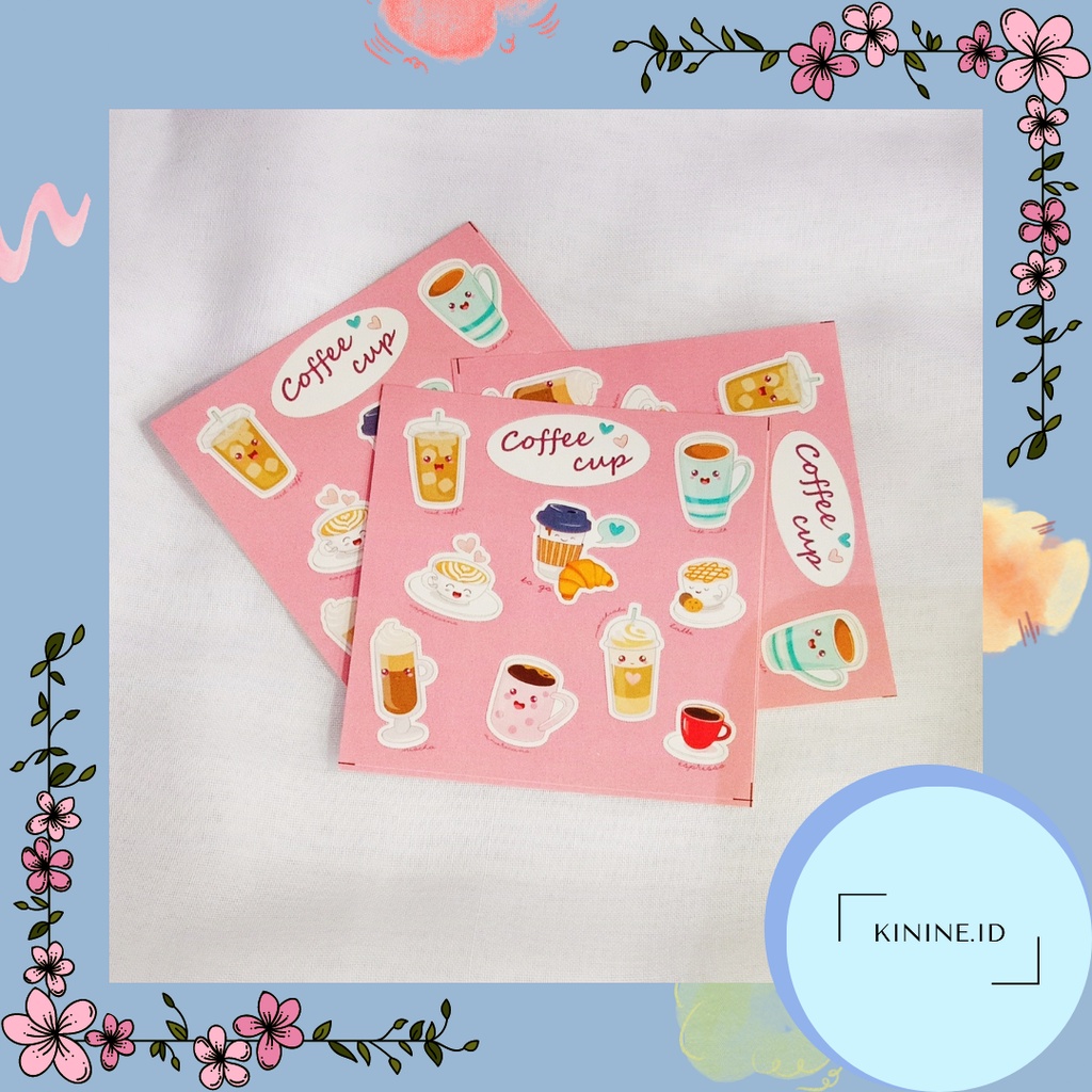 

Sticker Coffee Cup Set Cute Lucu | Sticker Bujo Tumblr Deco