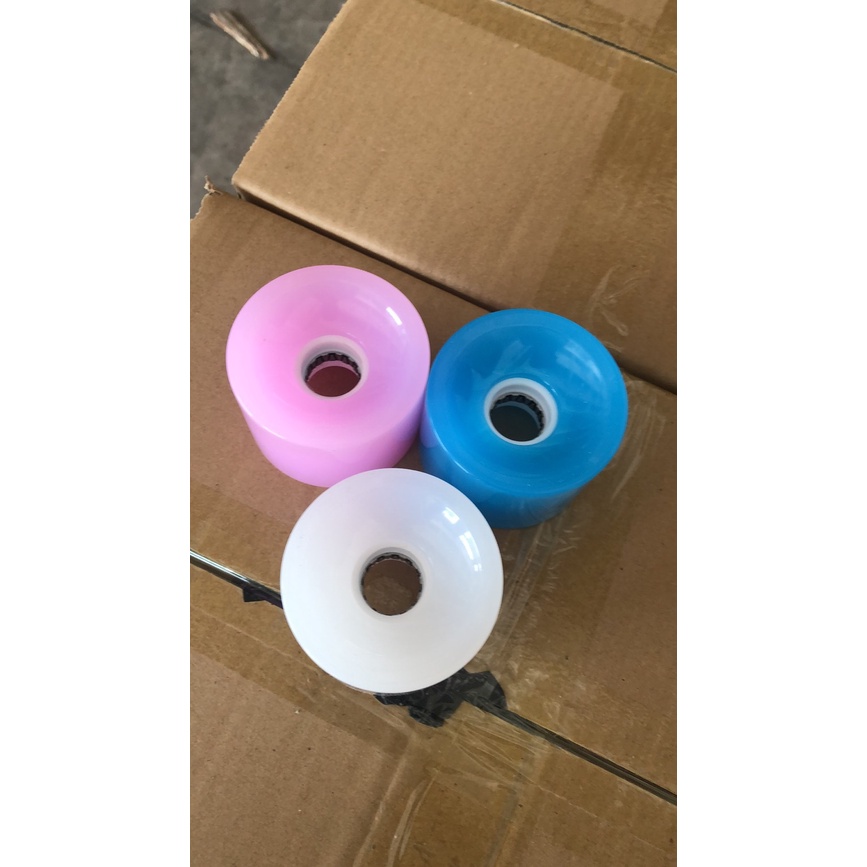 Roda Skateboard Led 70x51mm Bahan PU Dengan 3 Manikmanik Warna Putih