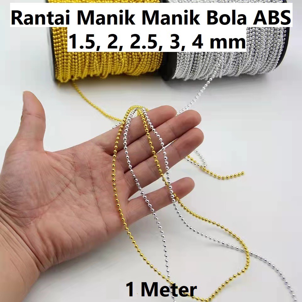 Mote Lada Renteng Gold Silver Uk. 1.5-4mm Harga/1meter