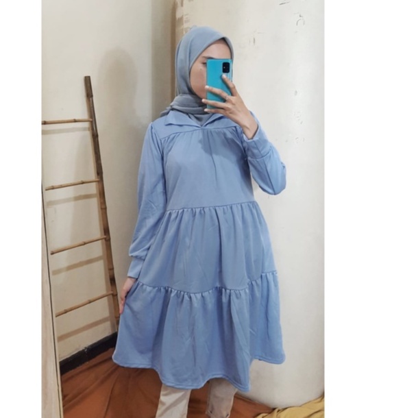 Daily Things Tunik Muslim Rumbai Sakira Fit L-XL LD 96cm Panjang 96cm