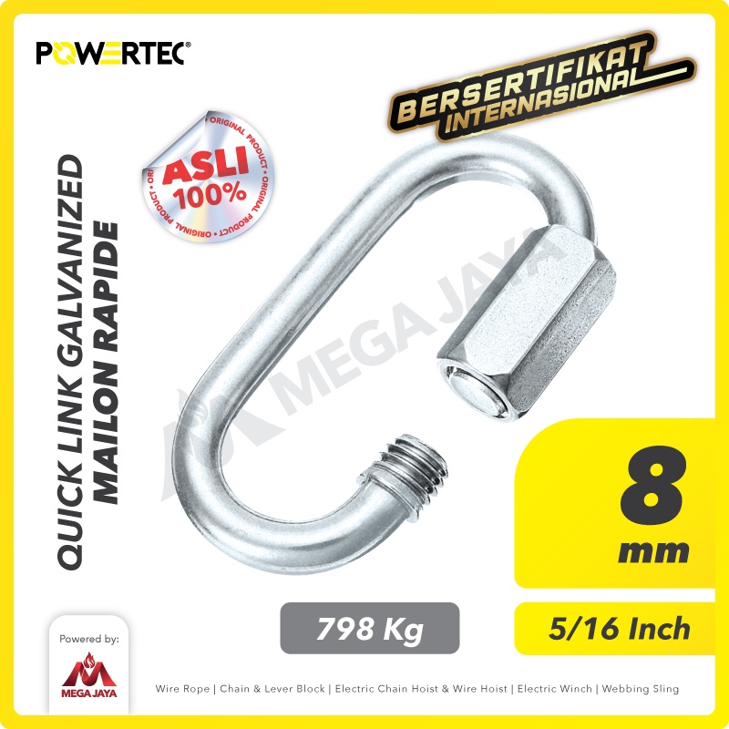 POWERTEC Quick Link / Mailon Rapide 8mm Screw Lock Climbing Gear