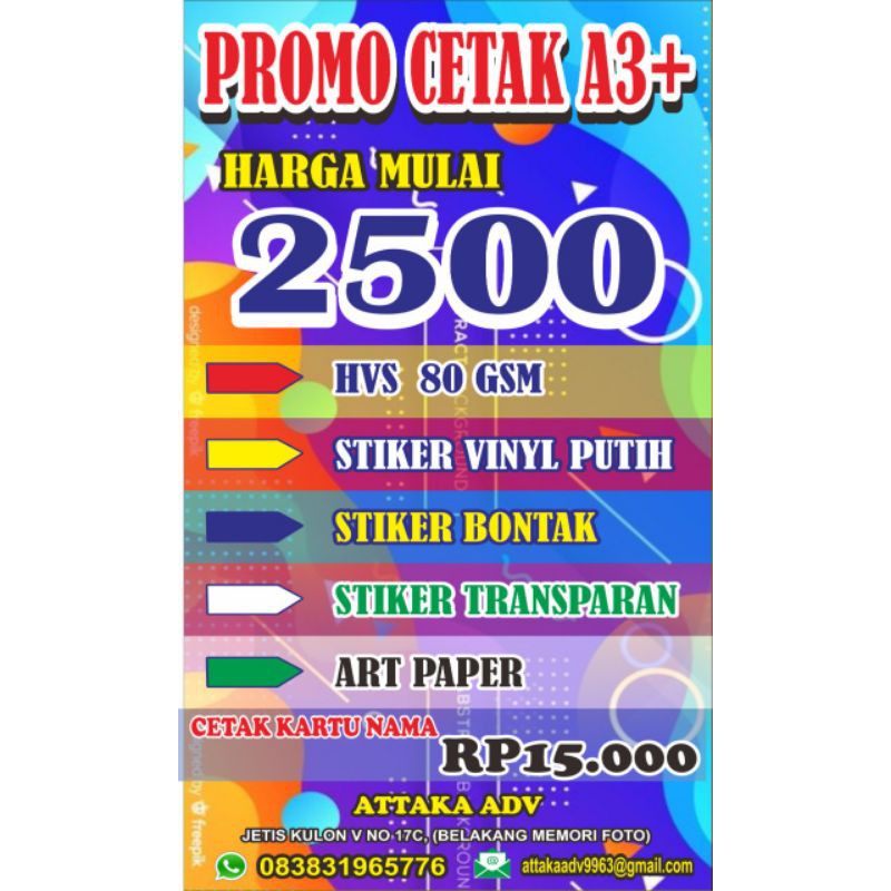 

Termurah Cetak A3+