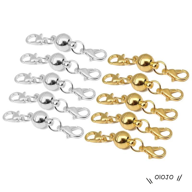 5 Pcs DIY Magnetic Gesper Kalung Gelang Konektor Pengait Extender Membuat Perhiasan Perlengkapan - ol