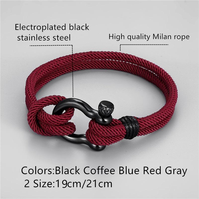 Gelang Tali Katun Dengan Buckle Stainless Steel Untuk Pria Dan Wanita