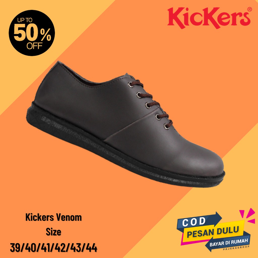 PROMO!! Sepatu Pria Kickers Venom COKLAT Kasual Formal Kerja Kantor Kondangan Resmi Dinas Murah