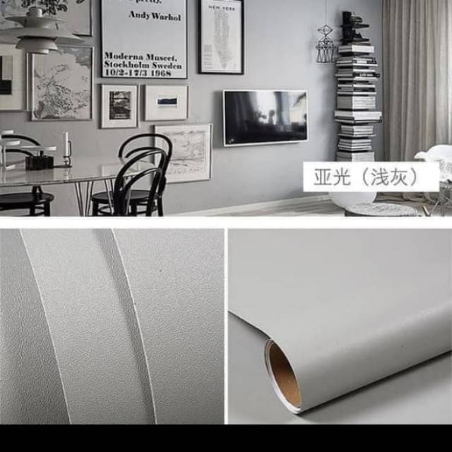 Wallpaper Dinding Abu Abu Muda Polos Murah