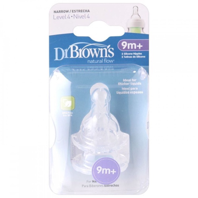 Dr Brown’s Silicone Narrow Neck Options Nipple - 2 Pack