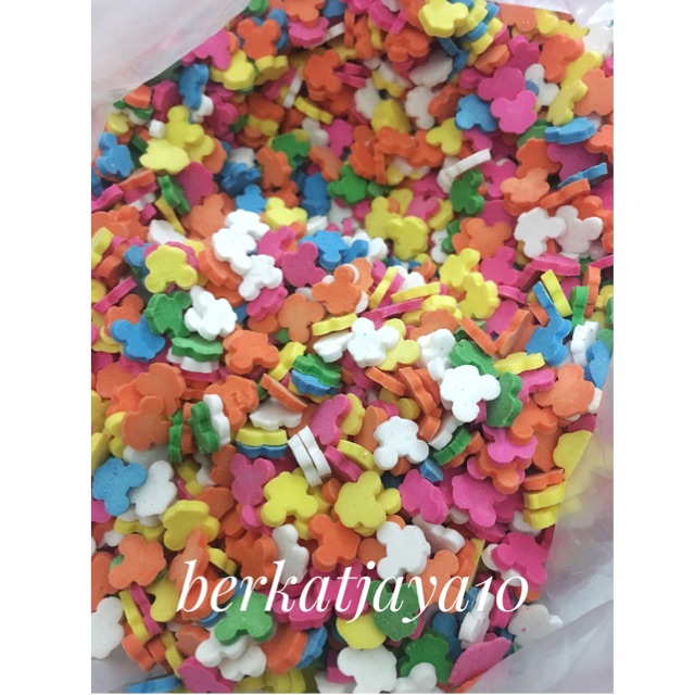 CONFETTI Model Mickey PERMEN GULA WARNA WARNI Sprinkle 15 Gram