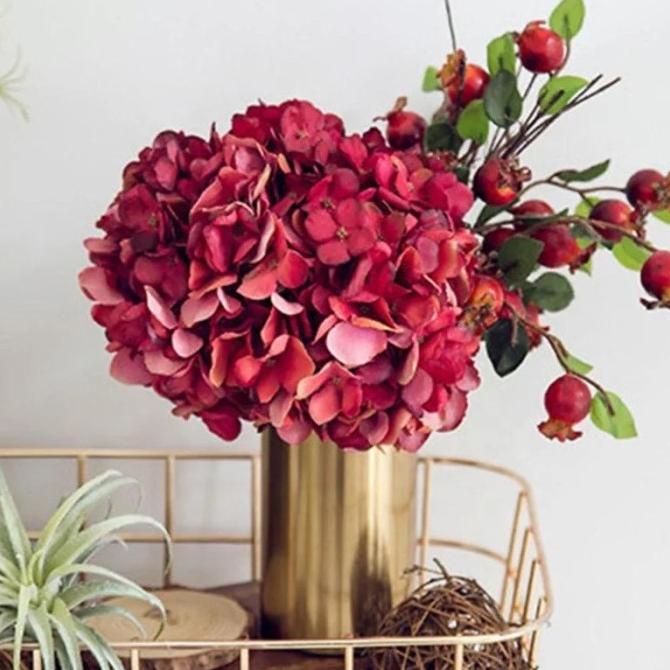 Vas Pot Bunga Gold Silinder Stainless Flower Vase Luxury Home Decor