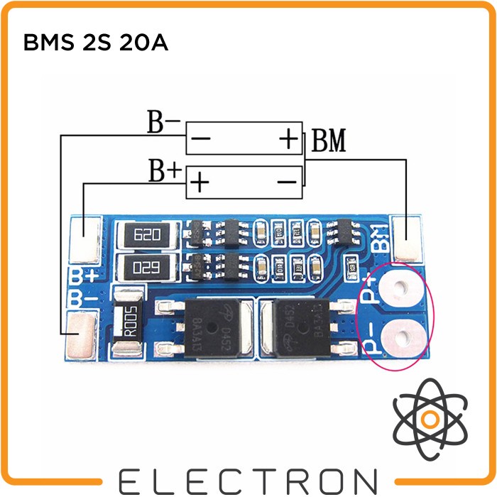 BMS 2S 20A Peak 13A Continuous 18650 Lithium Li-Ion Battery Module