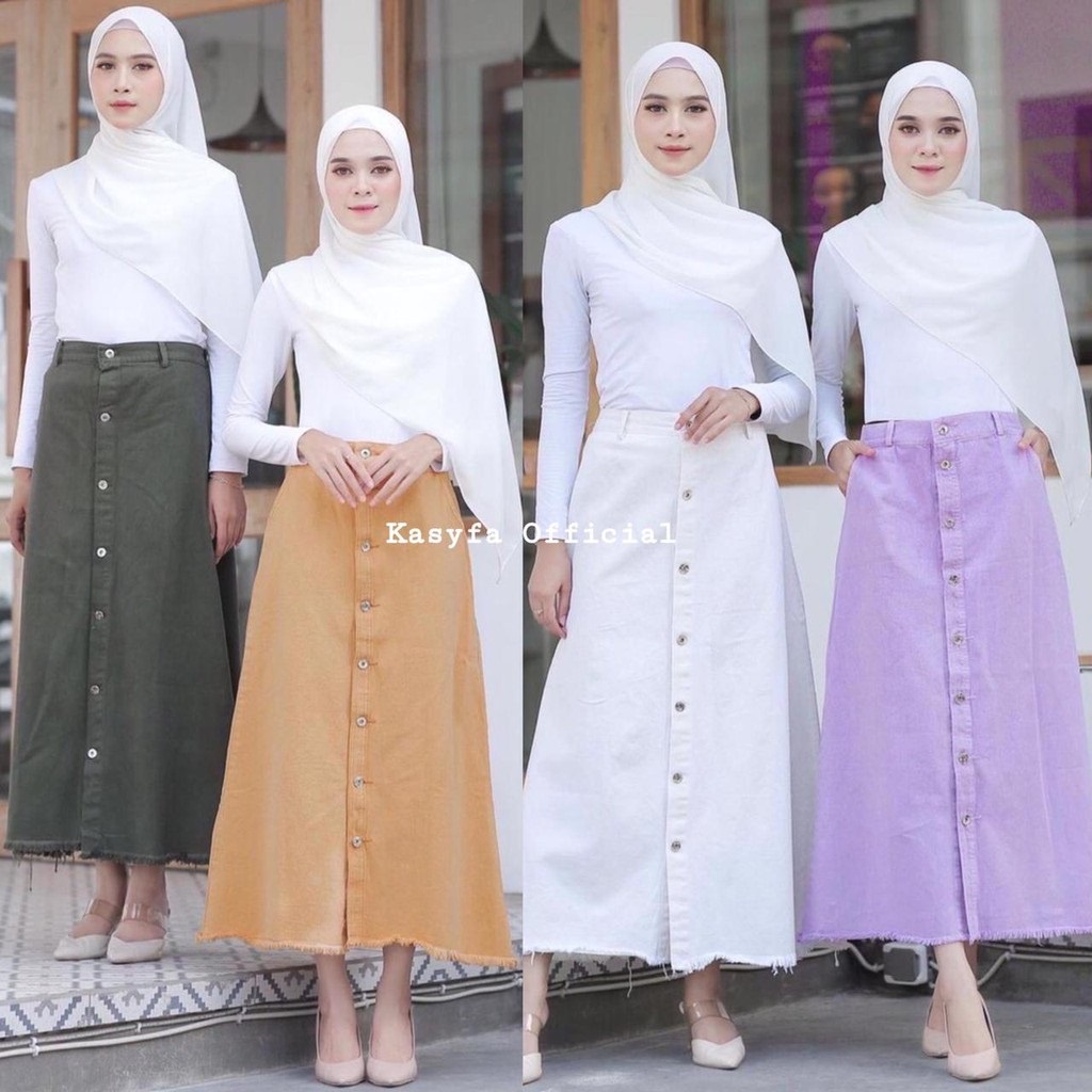 ROK JEANS BUTTON RAWIS WARNA//ROK BUTTON XANDRA