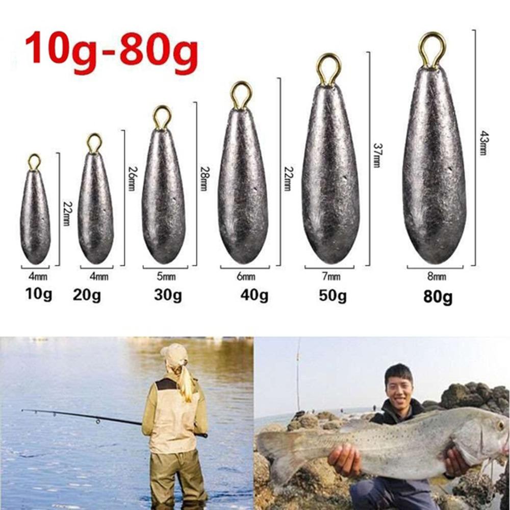 Agustinina Fishing Sinkers Quick Sinking Willow leaf Tackle Angling Gear Tenggelam Umpan Padat Memimpin Pemberat