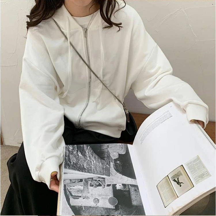 🅳🅵 Jaket Sonya Terlaris | Hoodie Zipper Terbaru Wanita & Pria  2022 | jaket Zipper | Dhea Fashion-Putih