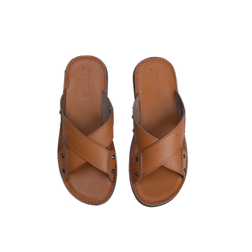 Sandal Casual Pria Full Kulit asli 100% - Sendal Slop Barlin Original - SM08