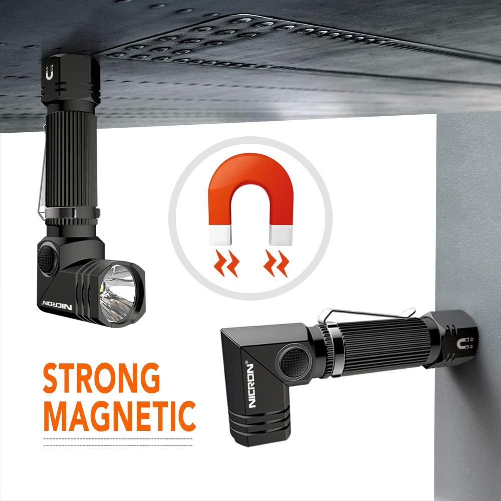 NICRON B74e - Mini Twist 90-degree Magnetic Tail Flash Light - Senter Mini Super Terang dari NICRON