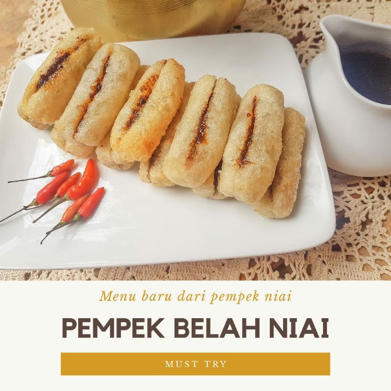 

Pempek Belah/ Intip isi Ebi Pedas