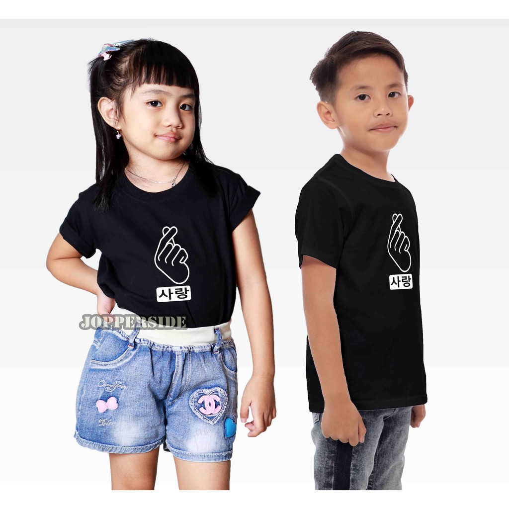 JOPPERSIDE KAOS DISTRO TULISAN FINGER LOVE HEART KOREA KOREAN STYLE PRIA WANITA ORIGINAL TS79