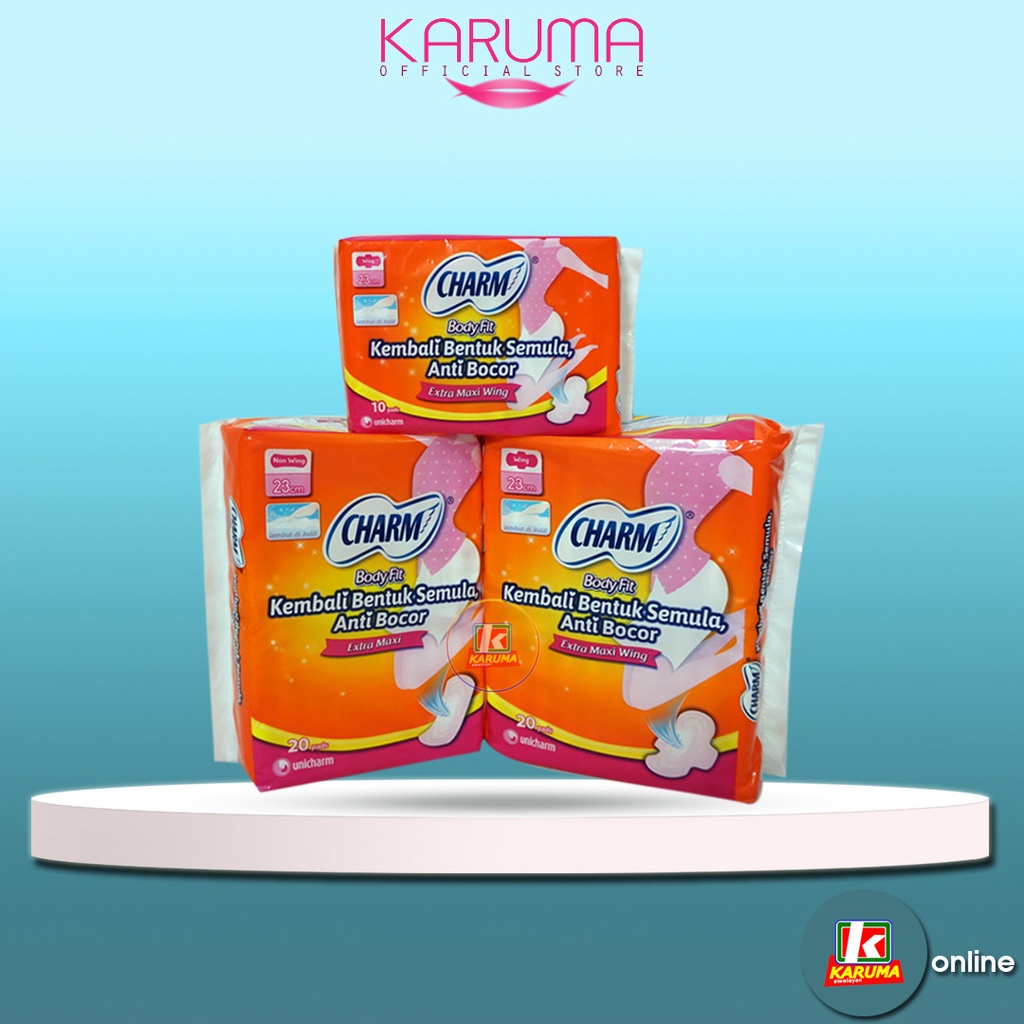 Pembalut CHARM Body Fit Maxi Wing | CHARM Body Fit Extra Maxi Wing