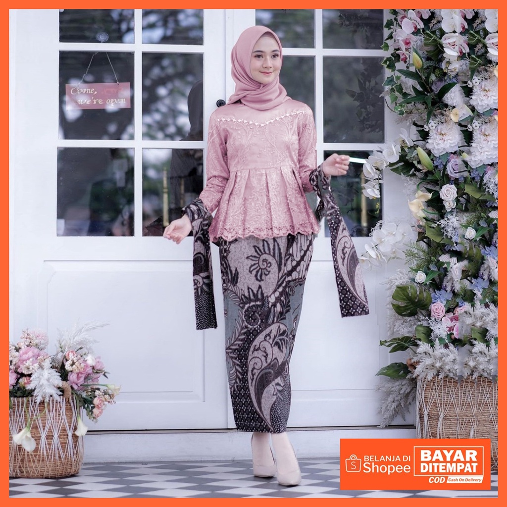 Kebaya modern wisuda tunangan lamaran couple murah remaja seragam seragaman sarimbit allsize kebaya brokat kebaya brukat