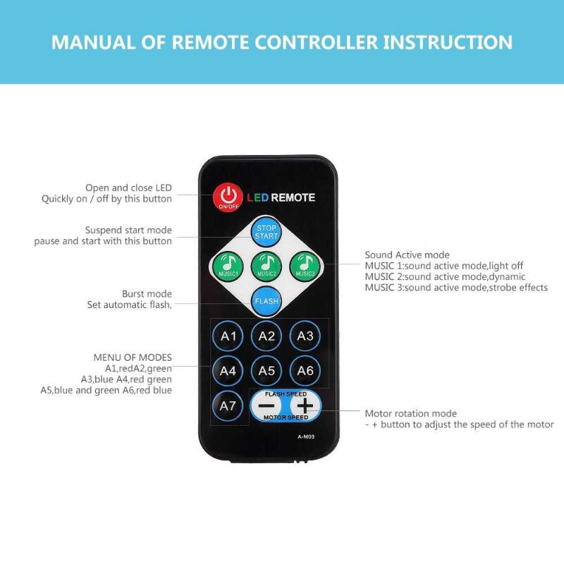 TaffLED Proyektor LED Lampu Disco  Remote Control EU Plug